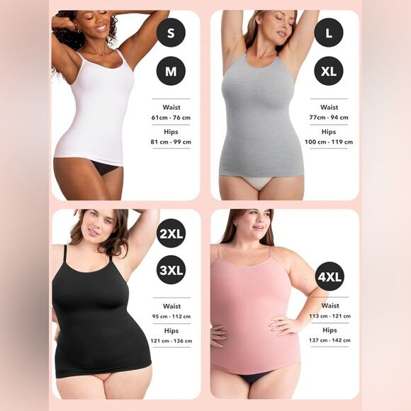 New SHAPERMINT Empetua All Day Every Day Scoop Neck Cami BEIGE M - Picture 4 of 6